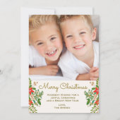 伝統的クリスマスリースワンフォト ノートカード (正面)