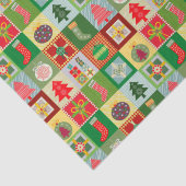 伝統的クリスマスレッド緑キルティングパターン 薄葉紙 (詳細)