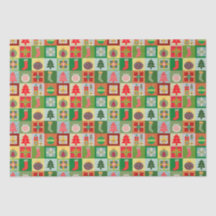 伝統的クリスマスレッド緑キルティングパターン