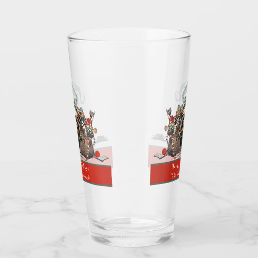 伝統的クリスマスヴィンテージサンタクロースホリデイ タンブラーグラス (右)