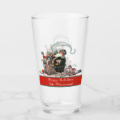 伝統的クリスマスヴィンテージサンタクロースホリデイ タンブラーグラス (正面)