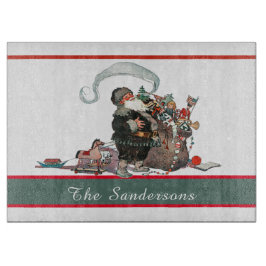 伝統的クリスマスヴィンテージサンタファミリー名 カッティングボード