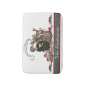 伝統的クリスマスヴィンテージサンタファミリー名 バスマット (正面縦)