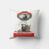 伝統的クリスマスヴィンテージサンタフォトホリデー クッション (裏面)