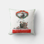 伝統的クリスマスヴィンテージサンタフォトホリデー クッション (正面)
