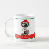 伝統的クリスマスヴィンテージサンタフォトホリデー コーヒーマグカップ (左)