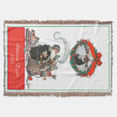 伝統的クリスマスヴィンテージサンタフォトホリデー スローブランケット (正面)