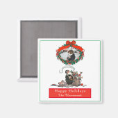 伝統的クリスマスヴィンテージサンタフォトホリデー マグネット (正面/裏面)