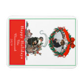 伝統的クリスマスヴィンテージサンタフォトホリデー マグネット (横)