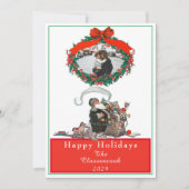 伝統的クリスマスヴィンテージサンタ写真 シーズンカード (正面)