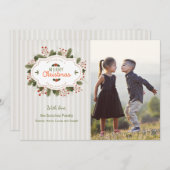 伝統的クリスマス写真ホリデーカード シーズンカード (正面/裏面)