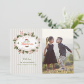 伝統的クリスマス写真ホリデーカード シーズンカード (スタンド正面)