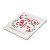 伝統的クリスマス心地よいとジョイレッドグリーン タイル (側面)