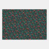 伝統的クリスマス水の色の果実 ラッピングペーパーシート (正面2)