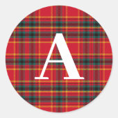 伝統的クリスマス赤と緑のプライドのモノグラム ラウンドシール (正面)