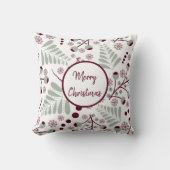 伝統的クリスマス赤と緑の果実 クッション (正面)