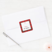 伝統的クリスマス赤と緑の格子縞 スクエアシール (封筒)