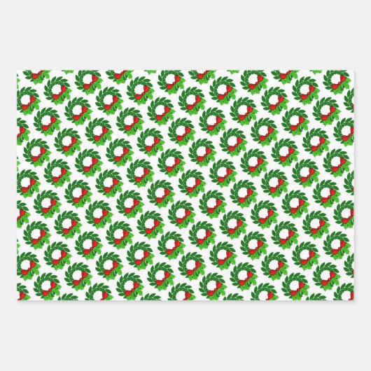 伝統的クリスマス3スタイルセット ラッピングペーパーシート (正面3)