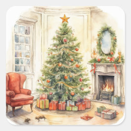 伝統的クリスマス スクエアシール