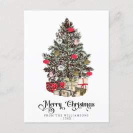 伝統的クリスマス・ツリー・ホリデー・ハガキ シーズンポストカード