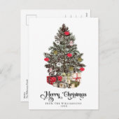 伝統的クリスマス・ツリー・ホリデー・ハガキ シーズンポストカード (正面/裏面)