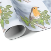 伝統的クリスマス・ロビン ラッピングペーパー (ロールコーナー)