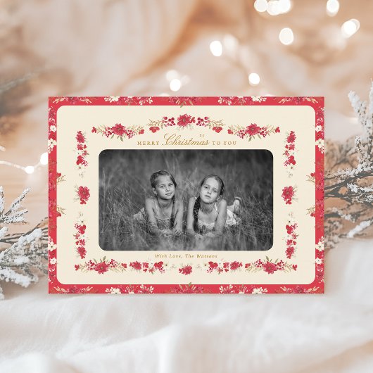 伝統的クリスマスDitsyフローラ シーズンカード