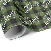 伝統的グリーンブラックバッファローランバージャックチェック ラッピングペーパー (ロールコーナー)
