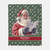 伝統的サンタブランケット家族文字 フリースブランケット (正面)