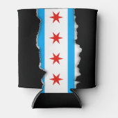 伝統的シカゴ国旗 缶クーラー (正面)