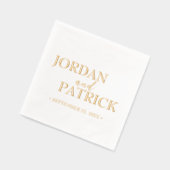 伝統的シンプル名前をカスタムする結婚ズ 箔ナプキン (左)