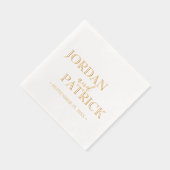 伝統的シンプル名前をカスタムする結婚ズ 箔ナプキン (右)