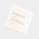 伝統的シンプル名前をカスタムする結婚ズ 箔ナプキン (左)