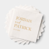 伝統的シンプル名前をカスタムする結婚ズ 箔ナプキン (インサイチュ (積み重ね))