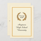 伝統的スタイル卒業発表 招待状 (正面/裏面)