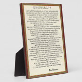 伝統的スタイル・デシデラータ・ポエム・バイ・マックス・エールマン フォトプラーク (側面)