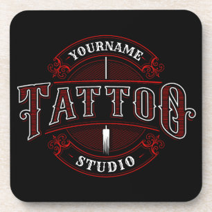伝統的スタイルADD NAME Tattoo Studio Shop コースター