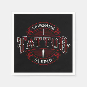 伝統的スタイルADD NAME Tattoo Studio Shop スタンダードカクテルナプキン