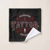 伝統的スタイルADD NAME Tattoo Studio Shop バスタオルセット (ウォッシュタオル)