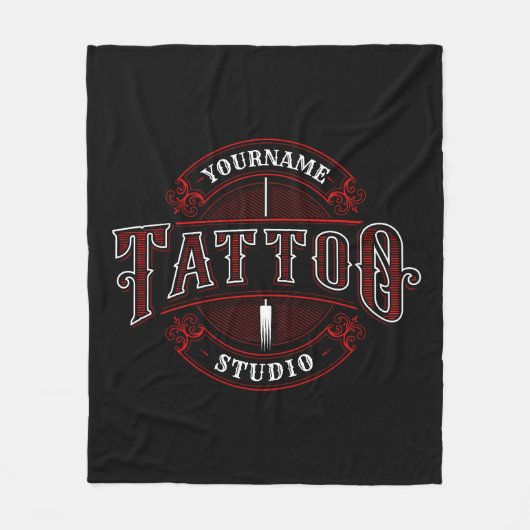 伝統的スタイルADD NAME Tattoo Studio Shop フリースブランケット (正面)