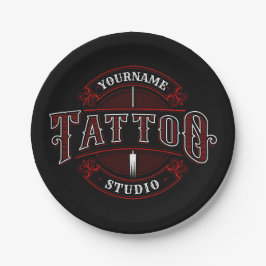 伝統的スタイルADD NAME Tattoo Studio Shop ペーパープレート