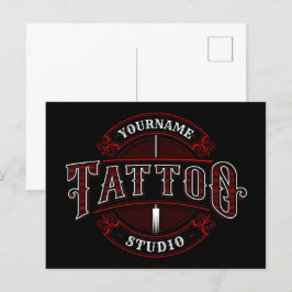 伝統的スタイルADD NAME Tattoo Studio Shop ポストカード