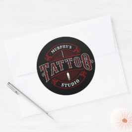 伝統的スタイルADD NAME Tattoo Studio Shop ラウンドシール
