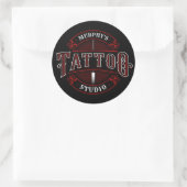 伝統的スタイルADD NAME Tattoo Studio Shop ラウンドシール (バッグ)