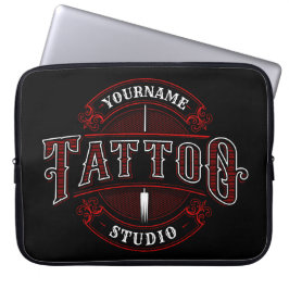 伝統的スタイルADD NAME Tattoo Studio Shop ラップトップスリーブ