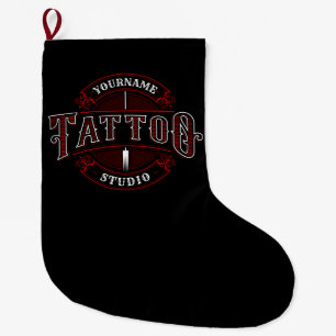 伝統的スタイルADD NAME Tattoo Studio Shop ラージクリスマスストッキング