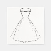 伝統的ズ結婚ドレススクエア紙プレート スタンダードカクテルナプキン (正面)