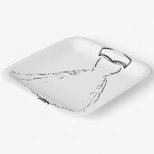 伝統的ズ結婚ドレススクエア紙プレート ペーパープレート (傾斜あり)