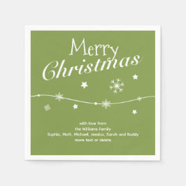 -伝統的ソフトグリーン – クリスマスナプキンス スタンダードカクテルナプキン