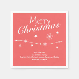 -伝統的ソフトレッド – クリスマスナプキンス スタンダードカクテルナプキン